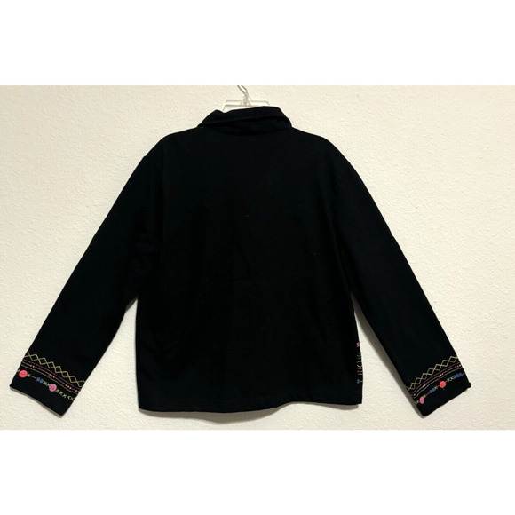 Vintage Coldwater Creek Embroidered Button-Up Jacket Boho Artsy Style Petite M - Picture 2 of 9